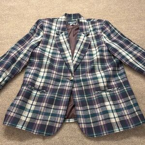 Sag Harbor Vintage Wool Plaid Blazer Size 18 Women’s